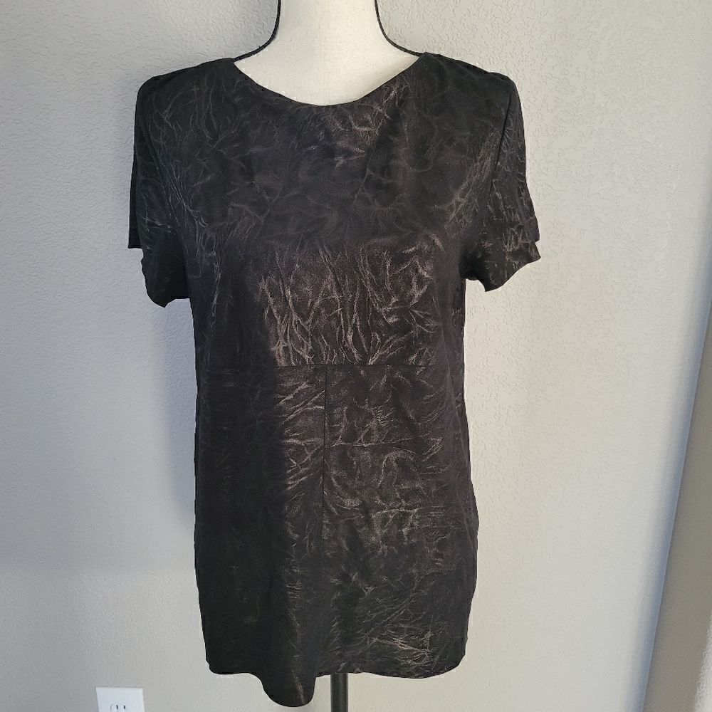 DROMe Leather suede Black Top Shirt L